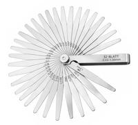 32 Lames Jeu de Cales d’Épaisseur, 0,03-1,00 mm / 0,001-0,04", Acier Inox, Double Marquage Métrique & Impérial, Outil Précis pour Mesurer Largeur ou Épaisseur des Espaces