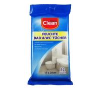 32 Lingettes Humide Nettoyantes Désinfectantes WC Salle de Bain Carrelage
