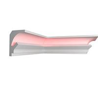 32 m+4 coins intérieurs, éclairage indirect, profilés lumineux LED, mur en stuc, 115 x 60 x 2000 mm, profil BL20