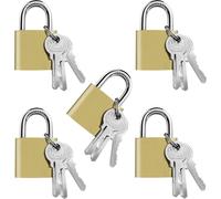 32 Mm Pack Of 5 Key Padlocks,Waterproof Security Padlock,Thick Lock Body,Heavy Duty Steel Cylinder Lock For Travel Bag,Bike,Toolbox,Garage,Doors And Window