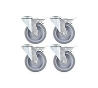 32 pcs Roulettes pivotantes à trou de boulon 100 mm
