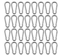 32 Pièce Mousquetons en Acier Inoxydable avec Boîte de Rangement en Plastique,4 x 40 mm Mousqueton Boucle à Ressort,Fermeture à ressort avec mousqueton,Pour Suspendre