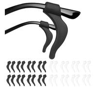32 Pièces 16 Paires Lunettes Porte-lunettes Anti-dérapant,Crochets D'oreille Lunettes en Silicone Crochets Anti-dérapant,Embouts De Branches Antidérapants,Pour Lunettes De Soleil Lunettes,Noir+Blanc