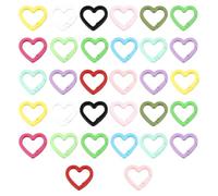 32 Pièces anneaux de porte à ressort, 16 couleurs, fermoirs à ressort en forme de cœur pour loisirs créatifs,porte-clés, sac à dos, bricolage