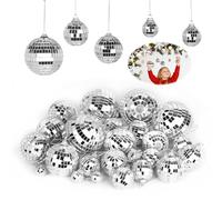 32 Pièces Boule à Facette Kit, Boule Disco Brillant, Boules à Facettes Suspendue, Boules Disco Décoratives à Accrocher sur l'arbre de Noël pour la Décor de Mariage, Fête à la Maison, d'anniversaire