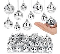 32 Pièces Boule à Facette Kit, Mini Boule Disco avec Corde, Deco Disco Brillant Réutilisable, Disco Ball pour la Décoration de la Maison, Boules de Noël, Boule a Facette Deco a Poser