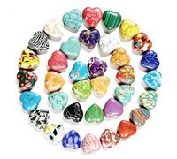 32 Pièces Cristal en Forme Coeur Gemme Forme de Cœur pour Méditation Cadeaux Spirituels Décoration de Pendentifs
