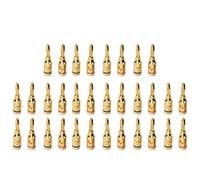 32 pièces de fiche banane pour haut-parleur en alliage d’aluminium plaqué or, à vis ouverte, universelle pour fils de 12 à 18 AWG, codées par couleur en rouge et noir pour les