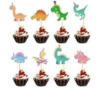 32 Pièces Dinosaure Gâteau Topper, Dinosaure Cake Topper, Decoration Gateau Dinosaure, Deco Gateau pour Enfants Fête D'anniversaire Baby Shower
