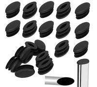 32 Pièces Embouts En Plastique Pour Tubes Pied De Meubles Embouts Ovales Pour Pieds De Chaise En Plastique Bouchon Pour Tuyau Ovale Pour Armoire Chaise Insertion De Tube Ovale (15x30mm,Noir)