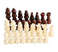 32 pièces en bois pour jeu d'échecs - Figurines en bois pour jeu d'échecs international - Pièces de jeu d'échecs en bois sculptées à la main pour tournoi