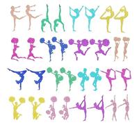 32 Pièces Inserts De Décoration De Gâteaux, Inserts De Décoration De Gâteaux De Gymnastique, Décorations De Gâteaux De Danse, Inserts De Décoration De Gâteaux À Paillettes