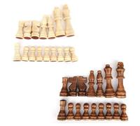32 Pièces Jeu d'échecs en Bois,Artisanat Élégant pour Jeu de Stratégie Professionnel Compatible avec Tous Les Plateaux d'Echecs,Jeux d echec pour Famille et Voyage(Échiquier Non Inclus) (3 Pouces)