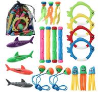 32 Pièces Jouets de Plongée,Jeux Piscine Enfant, Y Compris Requins, Algues, Bâtons de plongée et Portes de plongée, etc,Geeignet