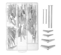 32 Pièces Kit D’ancrage à Bascule, Vis Assorties Argenté | Fer, Acier Inoxydable et Acier Zingué, Pose Rapide sans Montant, Usage Pro ou Bricolage