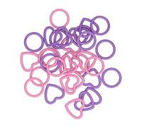 32 pièces marqueurs de point pour le crochet, marqueurs de point de tricot accessoires de tricot rose violet forme de coeur rond pour crocheter des étiquettes de vêtements
