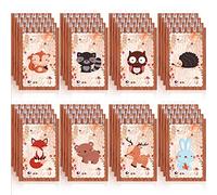 32 Pièces Mini Bloc-Notes Créatures des Bois Faveur de Fête Mini Carnet Animaux des Bois Cahier à Spirale Animaux de Forêt Décor de Lapin Hibou Raton Laveur Écureuil (Style Charmant)