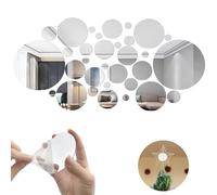 32 Pièces Miroirs Ronds Autocollants, 3D Cercle Miroir Stickers Muraux Autocollant Mural de Miroir Cercle Rond, Détachable Cercle Stickers Muraux DIY Auto-adhésifs (32Pcs)