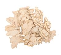 32 Pièces Ornements en Bois Thème Espace, Fusée et Planète | Bois, Surface Lisse Prête à Peindre, pour Cadres Photo et Étiquettes Présents, Ateliers Garçon et Filles