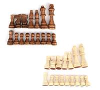 32 PièCes Portable Jeu D'éChecs En Bois Naturel, Artisanat éLéGant Pieces Echecs Pour Jeux D'éChec, Compatible Avec Tous Les Plateaux D'Echecs, Pour Famille Et Voyage(éChiquier Non Inclus) (2.5Pouces)