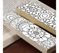 32 pièces Set de marque-pages à colorier Mandala, motifs noirs et blancs élégants et complexes incluant des designs floraux et mandalas, coins arrondis - Convient pour les activités de coloriage pour 