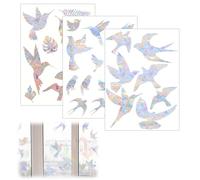 32 Pièces Stickers Fenetre Suncatcher Sticker Fenetre Autocollants D'oiseau Anti-Collision Stickers Oiseaux Sticker Vitre Cassée pour Empêchement D’Impact D'oiseau Autocollants Anti-Oiseaux