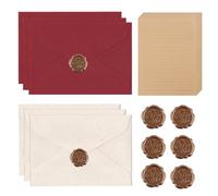 32 PiècesL'ensemble de Papeterie Vintage Papier, Vintage Enveloppe, Papier à Lettre Kraft Vintage, Adecuado para el día de San Valentín, Invitaciones de Boda, Bricolaje, Cumpleaños