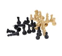 AWHAO 32 Pions D'échecs En Plastique de 2 Pouces Accessoires de Jeu, Marron+nero, 32 pièces