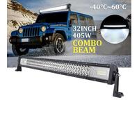 32 pouces 405W Barre LED Rampe Light Bar Trois rangées 7D Phare de Travail Offroad Longue Portée Tracteur Chantier SUV 4x4
