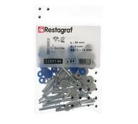 32 Rivets Aluminium Épanouis 4 X 20 Mm Avec Chapeaux Blancs Et Bleus