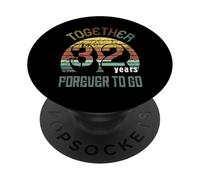 32 Wedding Anniversary for Couple Best 32nd Year of Marriage PopSockets PopGrip Adhésif