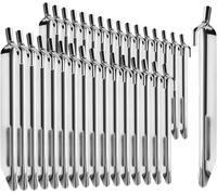 32 X Steel Tent Pegs-Heavy Duty V-Shaped Ground Pegs For Camping And Outdoors-Ideal For Normal Ground