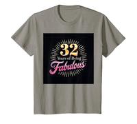 32 Years of Being Fabulous Cadeau d'anniversaire T-Shirt, Enfant, Ardoise, 2 Ans
