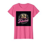 32 Years of Being Fabulous Cadeau d'anniversaire T-Shirt, Femme, Rose chiné, XS