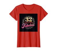32 Years of Being Fabulous Cadeau d'anniversaire T-Shirt, Femme, Rouge, S