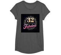 32 Years of Being Fabulous Cadeau d'anniversaire T-Shirt, Fille, Asphalte, L