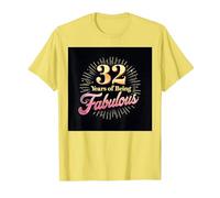 32 Years of Being Fabulous Cadeau d'anniversaire T-Shirt, Homme, Citron, S