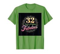32 Years of Being Fabulous Cadeau d'anniversaire T-Shirt, Homme, Herbe, M