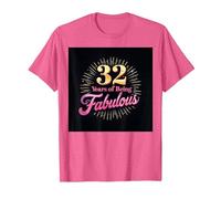 32 Years of Being Fabulous Cadeau d'anniversaire T-Shirt, Homme, Rose Chiné, M