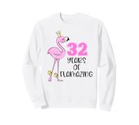 32 Years of Flamazing Flamingo Design Beach 32nd Birthday Sweatshirt