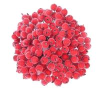 320 Artificial esmerilado rojo Holly bayas Mini fruto navideño Berry flores para decoración de árbol de Navidad Garland haciendo