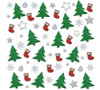 320 Pièces Autocollants Paillettes Noël, Stickers Noel Scrapbooking, Gommettes Noel, Calendrier de l'avent Filler, NoëL Décoration Stickers pour Décoration Cadeau de Noël (Argent)