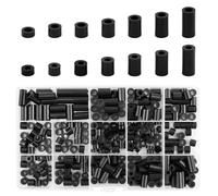 320 Pièces Rondelle Plastique, Écrous de Distance pour Vis M3/M4, Isolantes et Résistantes, Noir, pour Électronique et Automobile, ABS de Haute Qualité