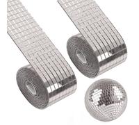 3200 pièces de mosaïque de miroir, bandes adhésives autocollantes pour boule disco, mini autocollants en verre pour boule disco, pierres carrées pour accessoires de bricolage et décoration de vase