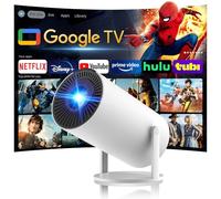 [320ANSI/Google Store/Commande vocale] Projecteur intelligent avec WiFi et Bluetooth, plus de 10 000 applications, pericat 4K UHD Home Cinéma Portable Mini projecteur de cinéma pour utilisation