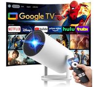 [320ANSI/Google Store/Commande vocale] Projecteur intelligent avec WiFi et Bluetooth, plus de 10 000 applications, pericat 4K UHD Home Cinéma Portable Mini projecteur de cinéma pour utilisation