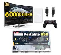 320G Disque Dur Portable Console de Jeu Externe Cassette,Pocket Console précharge 60000+ Jeux,rétro Gaming Disque Dur Support 70 émulateurs (No Controller)