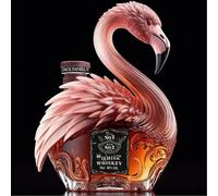 320ML Carafe A Decanter Vin - Decanter Whisky Figurine, Sculptures 3D De Bouteilles De Whisky Et De Vin En Forme De Flamant Rose, Magnifiques Ornements De Carafes À Vin En Verre, Statues(C)