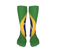 321 D'Hiver Chaussettes 50Cm Drapeau Noir De La République Fédérative Du Brésil Chaussettes De Sport Confortable Socks Imprimées Chaussettes De Randonnée Pour Fête Des Mères, Halloween, Femme