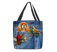 321 Grand Tote Bag Cavalier King Charles Spaniel Cardinal Fleur Lavables Aux Voyages Sac Fourre-Tout Fashion Shopping Sac Tote Bag 15X50X40cm